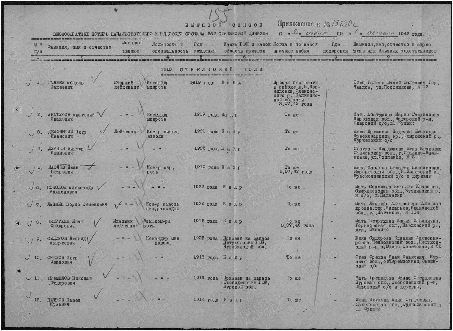 Запрягаев (Запрегаев) Михаил Евдокимович (сп. Лемпино)